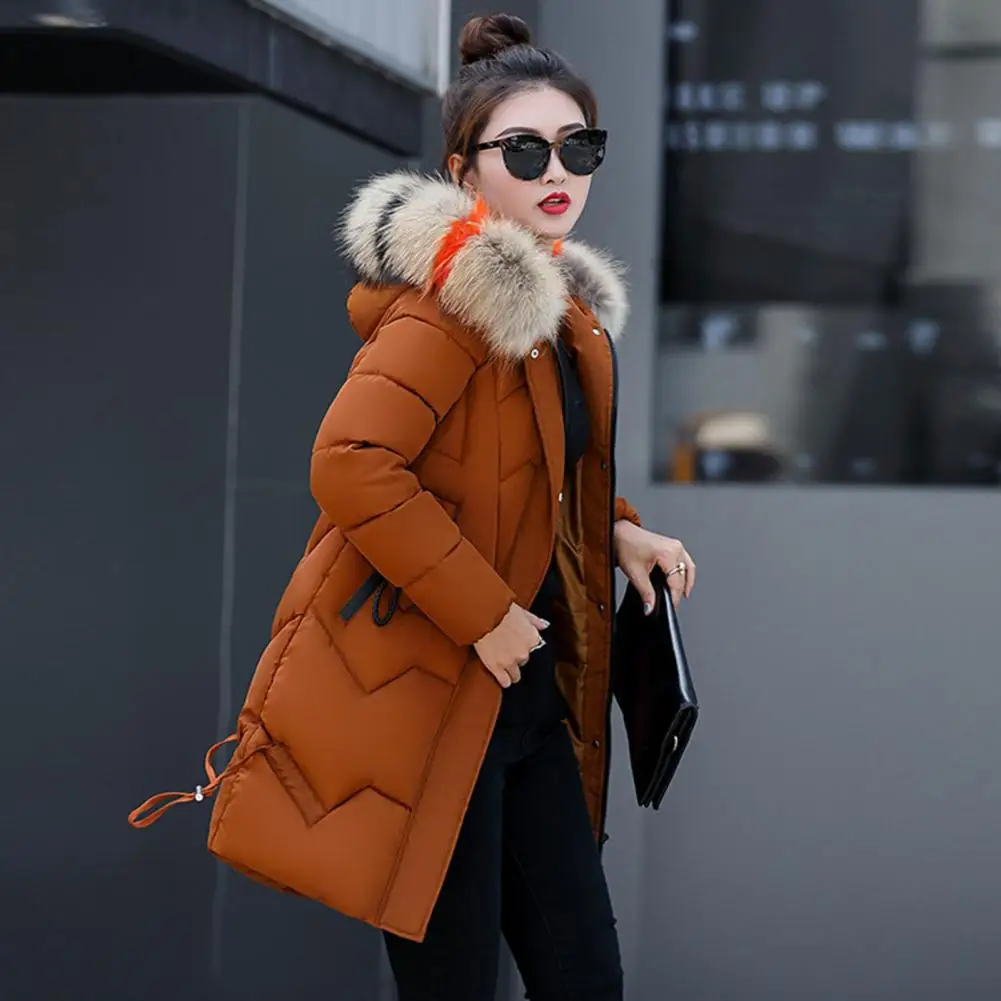 Fashion Coats Winter Jacket Women Parka New 2024 Hooded Long Female Coat Solid Color Windproof Outwear Parka