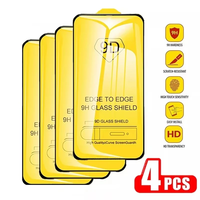 

1-4PCS 9D Full Tempered Glass For Infinix Smart 8 7 Hot 30 40 Pro 30i Note 30 GT 10 Pro X669 Screen Protector For Tecno Camon 19