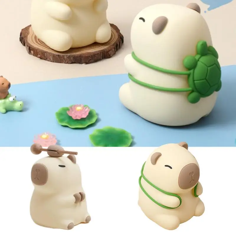 Capybara Night Light น่ารักสัตว์ Nightlight ใน Capybara รูปร่าง 3 โหมดสัมผัสความแปลกใหม่ Dorm Decor สําหรับห้องนอนห้องนั่งเล่น
