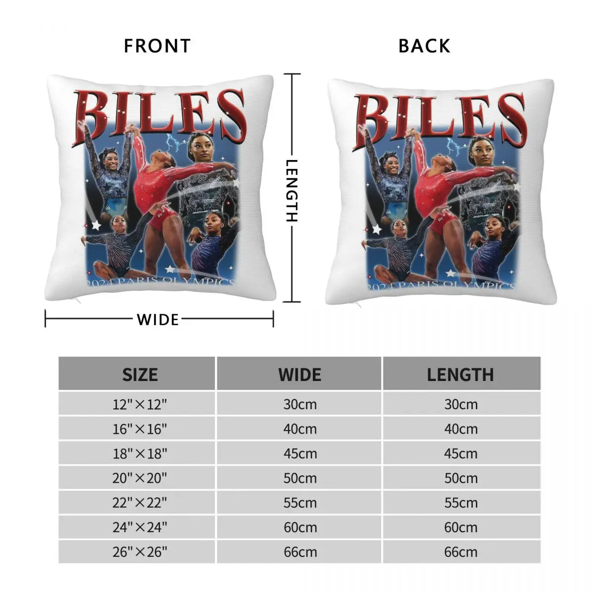 Simone Biles 2024 Pillowcase Polyester Linen Velvet Pattern Zip Decorative Throw Pillow Case Bed Cushion Case