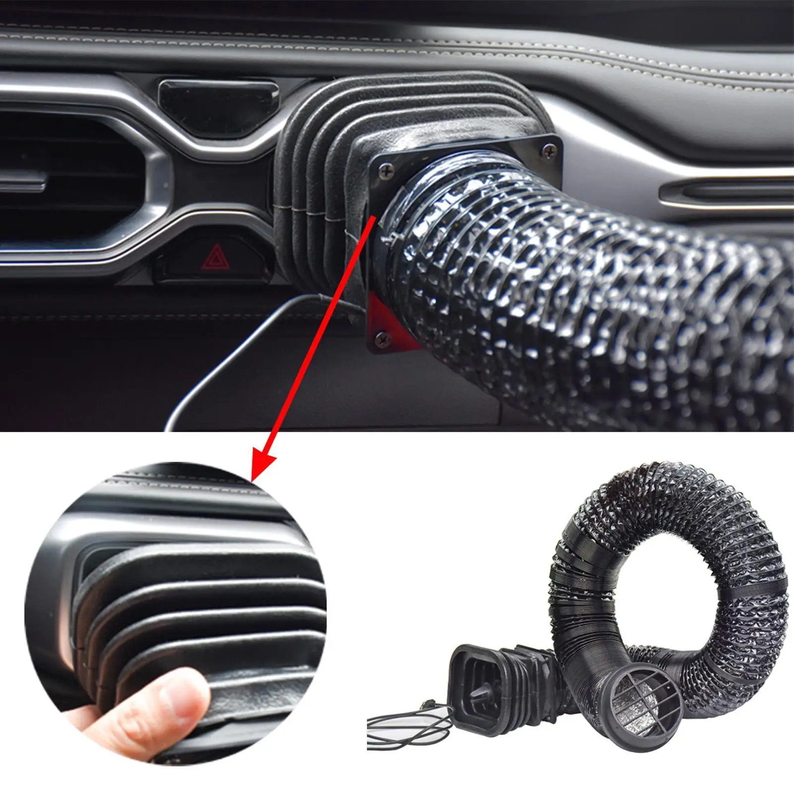 Image of Auto-Klimaanlagen-Lüftungsverlängerungsschlauch 1/3/6M Faltbarer Schnellinstallations-Luftauslass-Kühlkanal für Fahrzeug-Autokühler Camping-Innenausstattung