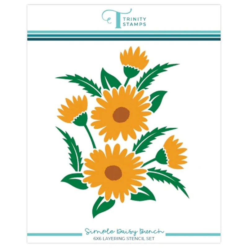 New 2023 Simple Daisy Bunch Stencils Scrapbooking For Paper Making Frame Card no Clear Stamps Metal Cutting Dies