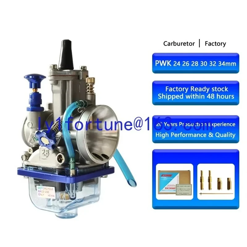 Motorcycle Carburetor 24 26 28 30 32 34 mm Universal Racing Carburetor with Power Injection for 2/4 Stroke Motorcycle ATV