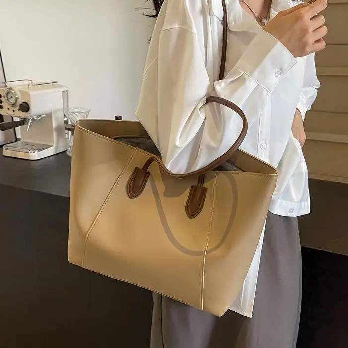 

Новинка 2025 года, женская большая сумка-тоут, большая вместительная просторная рабочая сумка на плечо, универсальная сумка через плечо под мышками