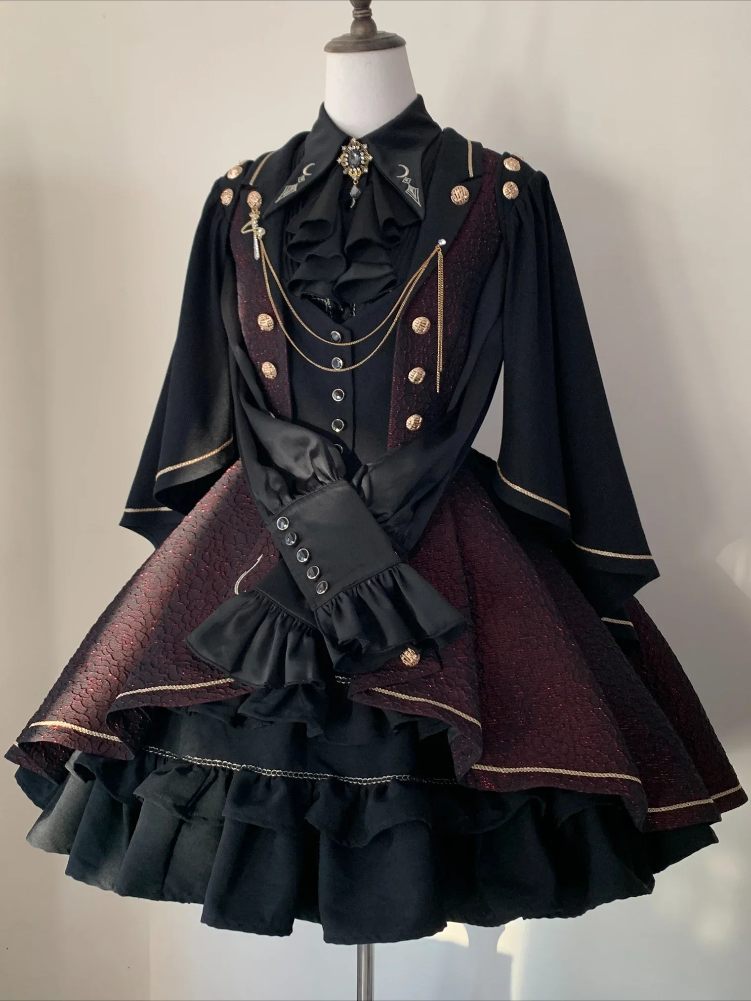 ~Fallen Moon Rule~Military Lolita Vest Dress Coat Retro Knight SK Shirt by (BFM)SilentMars Pre-order 2025