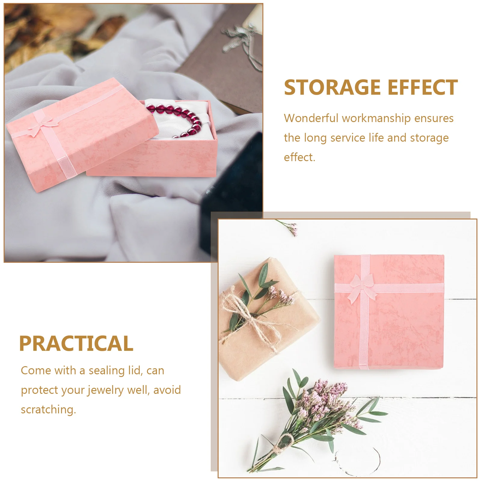 

6Pcs Exquisite Bracelet Storage Boxes Gift Packaging Cases Compact Jewelry Holder Durable Scratch Proof Vintage Style Gift Box