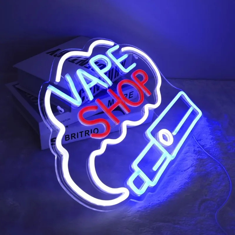 LED VAPE SHOP fumée néon signe cigare magasin fenêtre affichage Garage  homme grotte mur Art décor signe