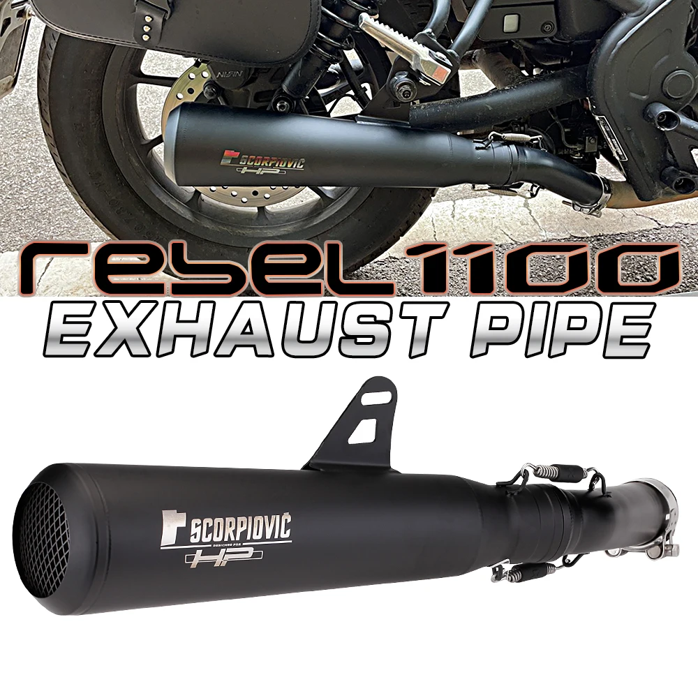Motorbike For Honda Rebel1100 500 CMX500  2017 2018 2019 2020 Stainless Steel Muffler Exhaust Pipe Black Knight