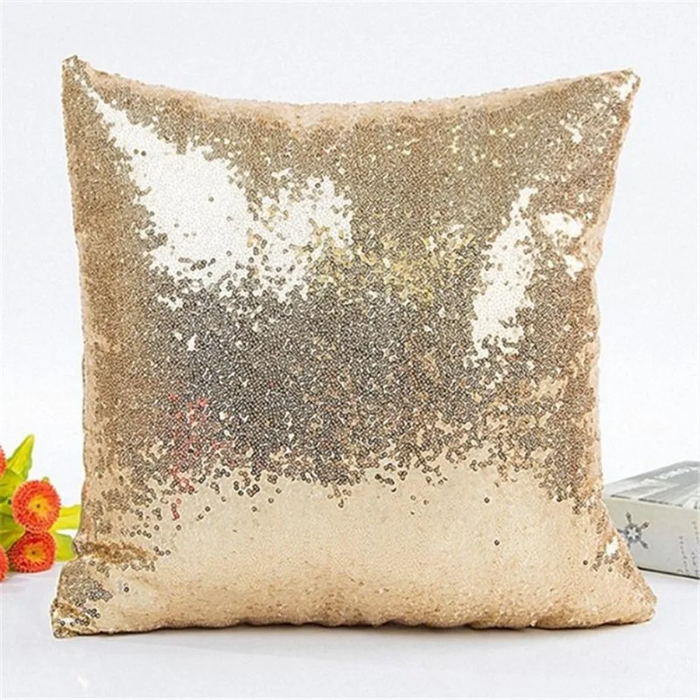 CIFBUY Glitter Sequins Cushion Cover 40x40cm Decorative Throw Pillow Case for Home Car Seat Sofa Cafe Living Room Decor