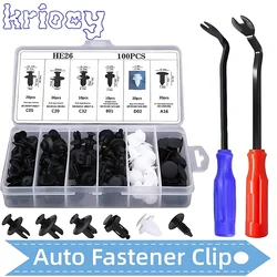 100Pcs Plastic Bumper Clips Car Clips Rivets Fasteners 6 Sizes Auto Push Type Pin Retainer Trim Kit with Fastener Remover for GM