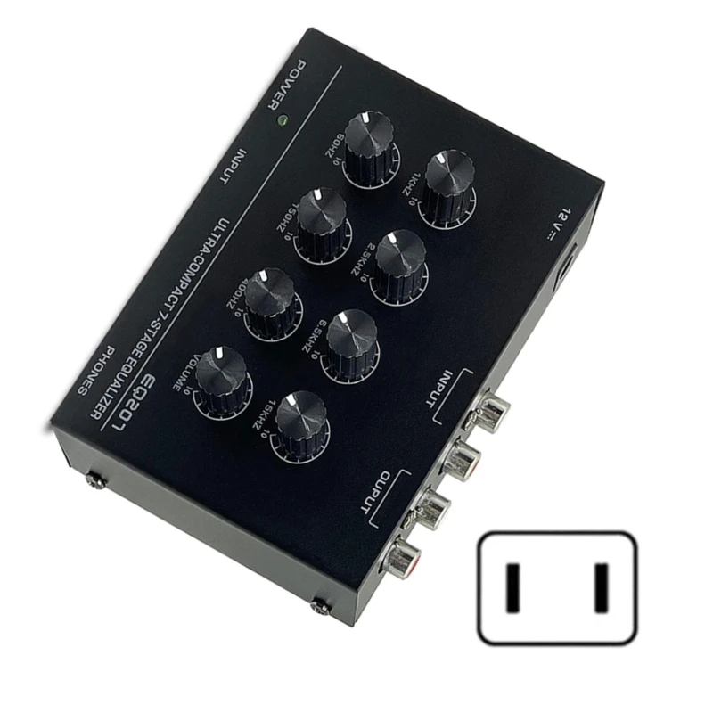 Phone Preamp EQ207 with 7 Band Amplifiers Fine Tune Your Sounds Input and Output Stable Connectivities for Better Output