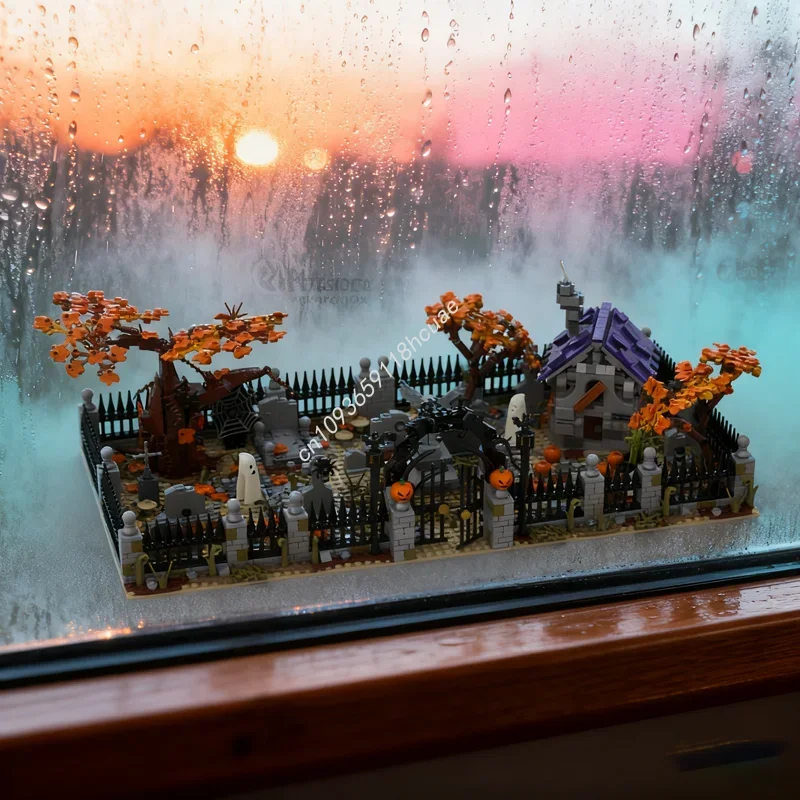 

1979pcs MOC Modular Haunted Cemetery Modulared Model Building Blocks Toy Architecture Christmas Gift Assemble DIY Kids Birthday