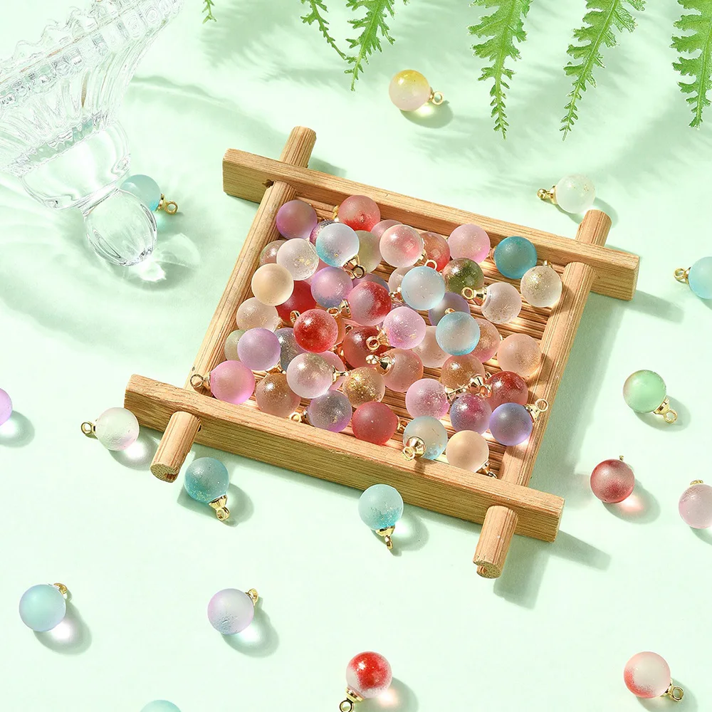 12mm 5/10pcs Multiple Colors Pearl Coated Glass Epoxy Resine Loose Spacer Beads For Jewelry Making DIY Crafts Earing Accessorie