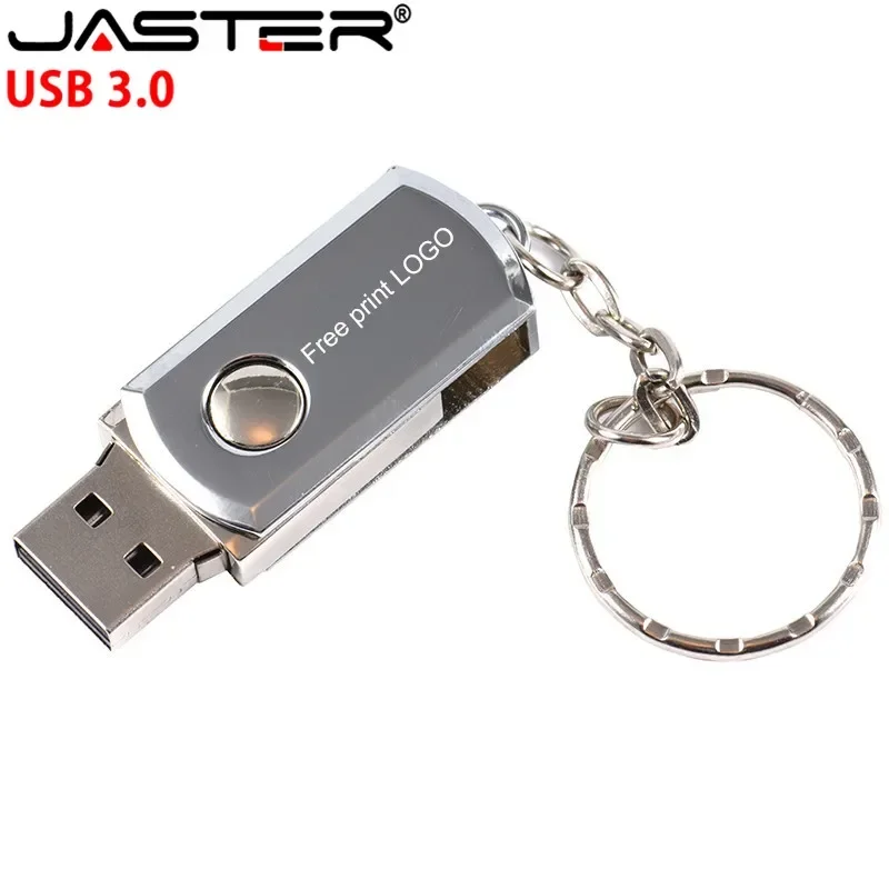 JASTER USB 3.0 Logam Gantungan Kunci Flash Drive Флешка 3.0 64GB 32GB 16GB Pendrives Real Kapasitas Pen drive Usb Stick