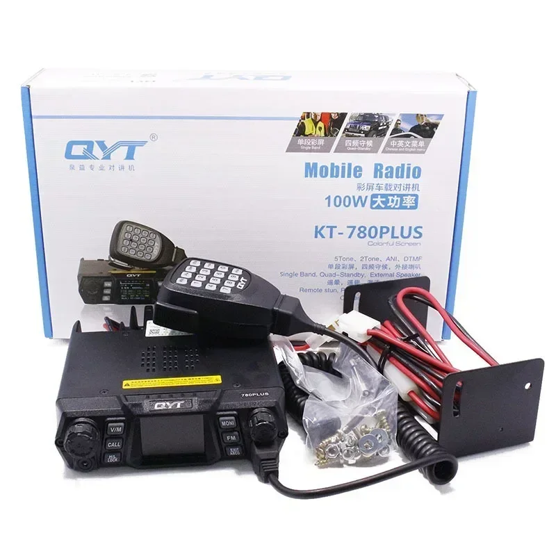 QYT KT-780PLUS Car Radio High Power 100W VHF or 75W UHF Boat Ham Mobile Radio Walkie Talkie FM Transceiver Station KT-780 Plus