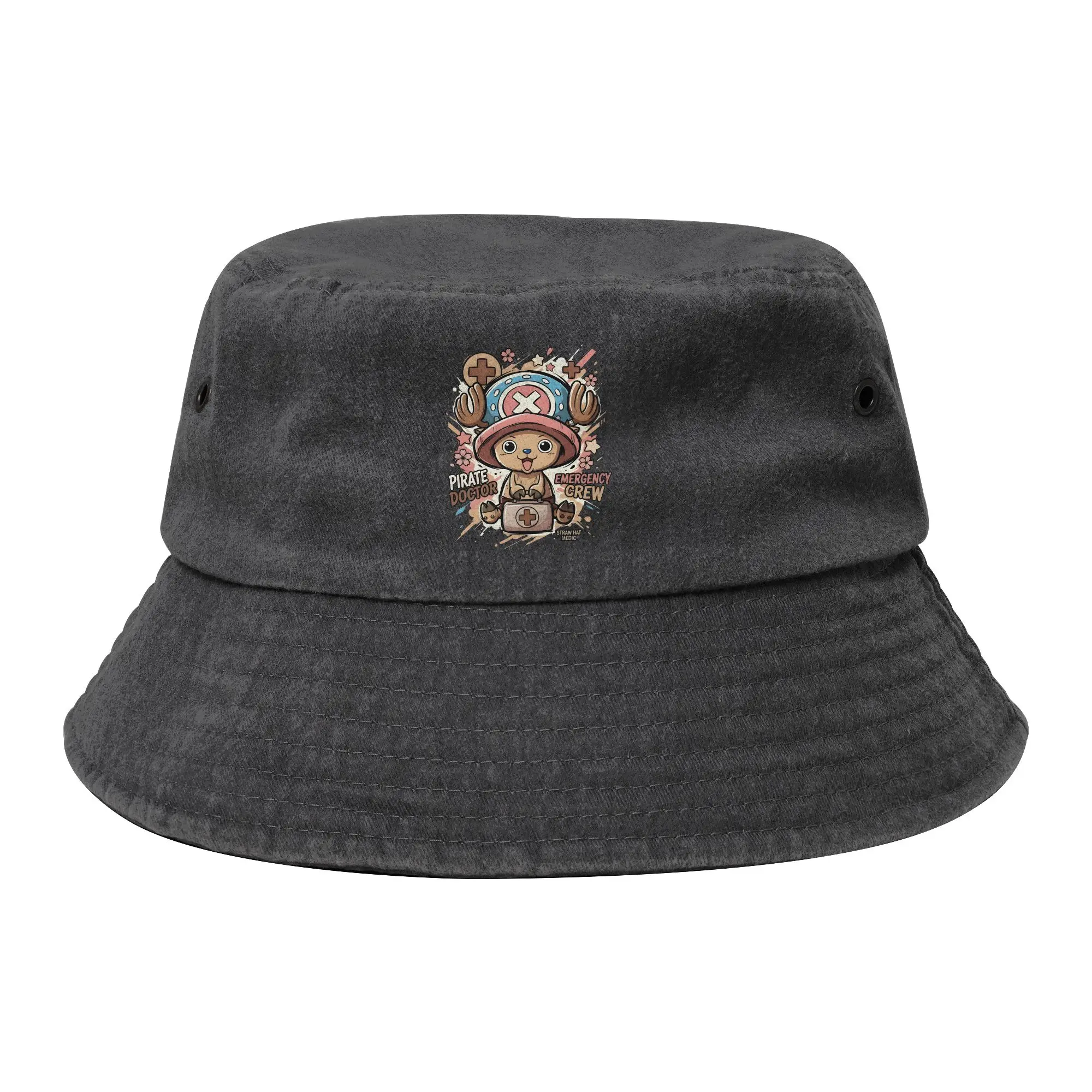 Beach Tony Tony Chopper Bucket Hat Unisex Distressed Denim Sun Hat One Piece Bob Fishing Hat