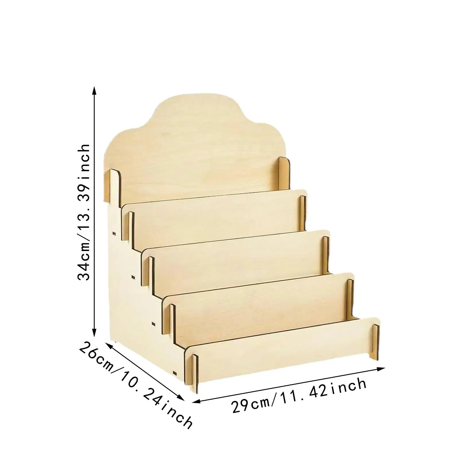 Wooden Card Display Holder Six Layer Organizer Stand Portable Retail Counter Storage Shelf for Shops
