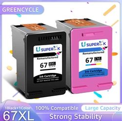 Greencycle 67XL Remanufactured Ink Cartridge Compatible for HP 67XL 67 XL for DeskJet 2722 2723 DeskJet Plus 4140 4152 Printers