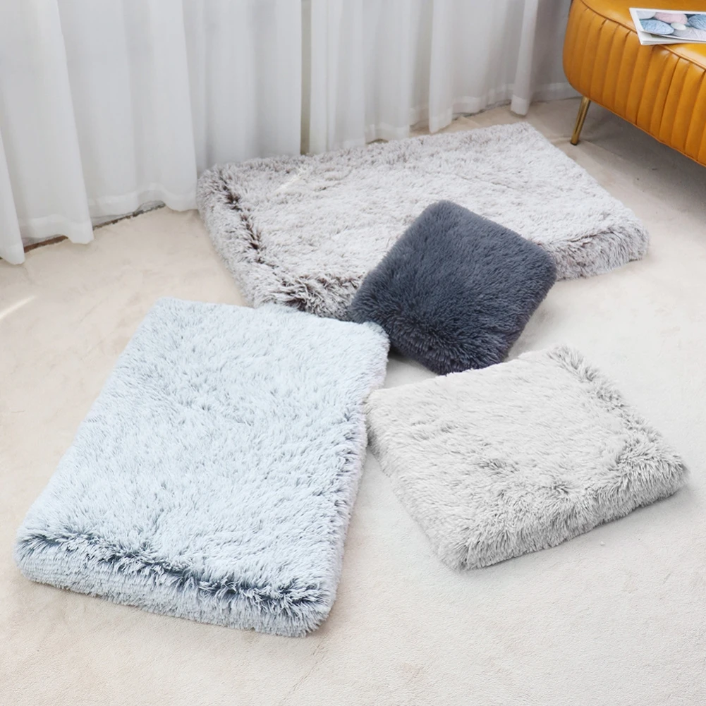 Large Dog Crate Bed Mat for Medium Small Dogs&Cats Fulffy Faux Fur Kennel Pad Comfy Self Warming Non-Slip Dog Beds for Sleeping