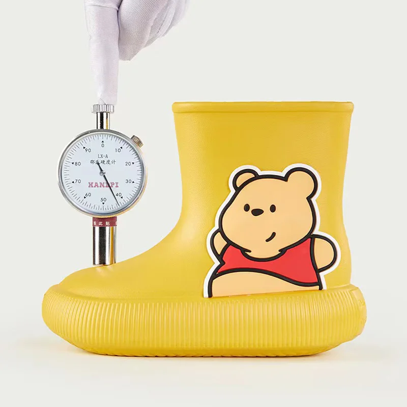 Baby Boy Girl Cartoon Rain Boots Infant Toddler Child Shoes PVC Waterproof Soft Bottom Thick Soled Boots Bear Baby Shoes 1-6Y