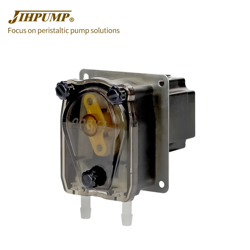 JIHPUMP 24v DC Small Peristaltic Pump 8mm 500ml/min Water Liquid Peristaltic Dosing Pumps with Stepper Motor