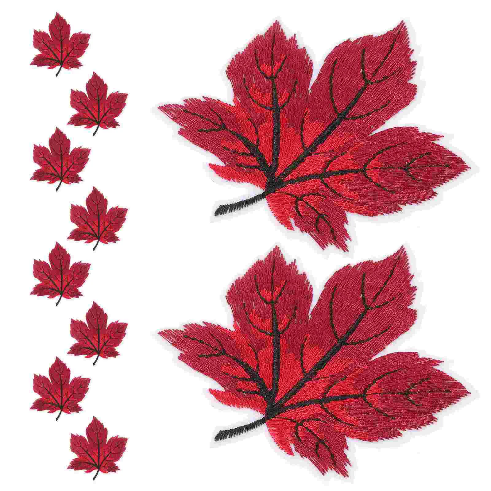 

10 Pcs Colorful Maple Leaf Embroidered Applique Cloth Patches Iron On Sew On Clothing Fabric Decorations Trendy Leaf for