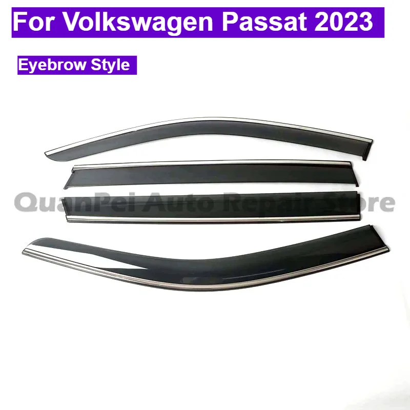 For Volkswagen Passat 2023 Rain Guards Window Deflectors Rain Eyebrows Door Rain Shields