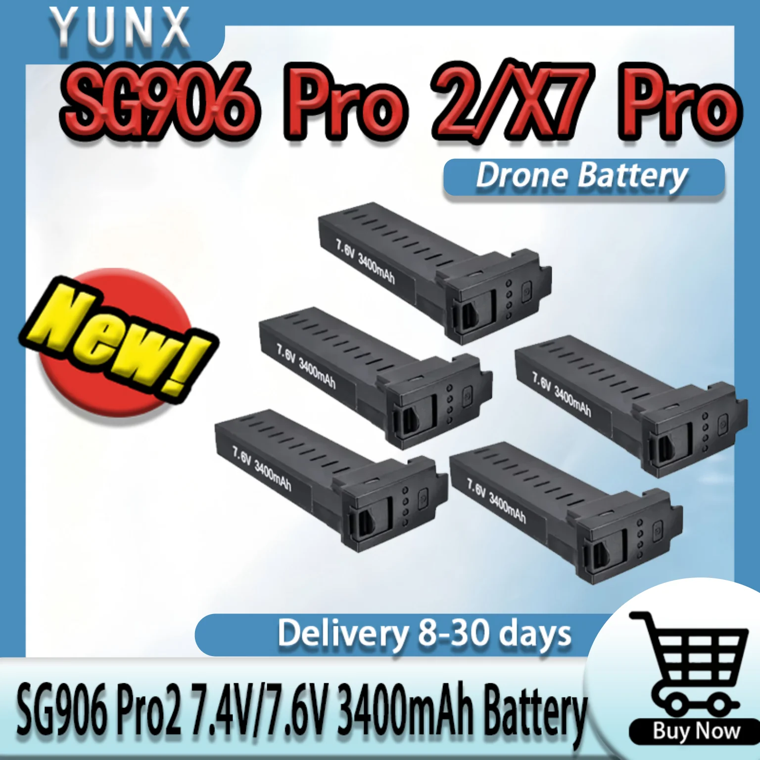 

Original 7.4V/7.6V 3400mAh Lipo Battery for SG906 pro 2 Pro2 X7 pro with Charger SG906 pro Battery Accessories