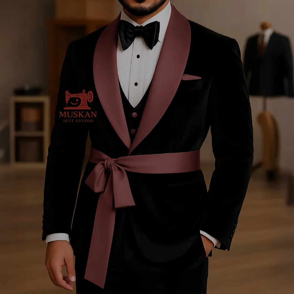 Black Velvet 3 Piece Suit for - огляд і ціна Men'S Grooming Studio