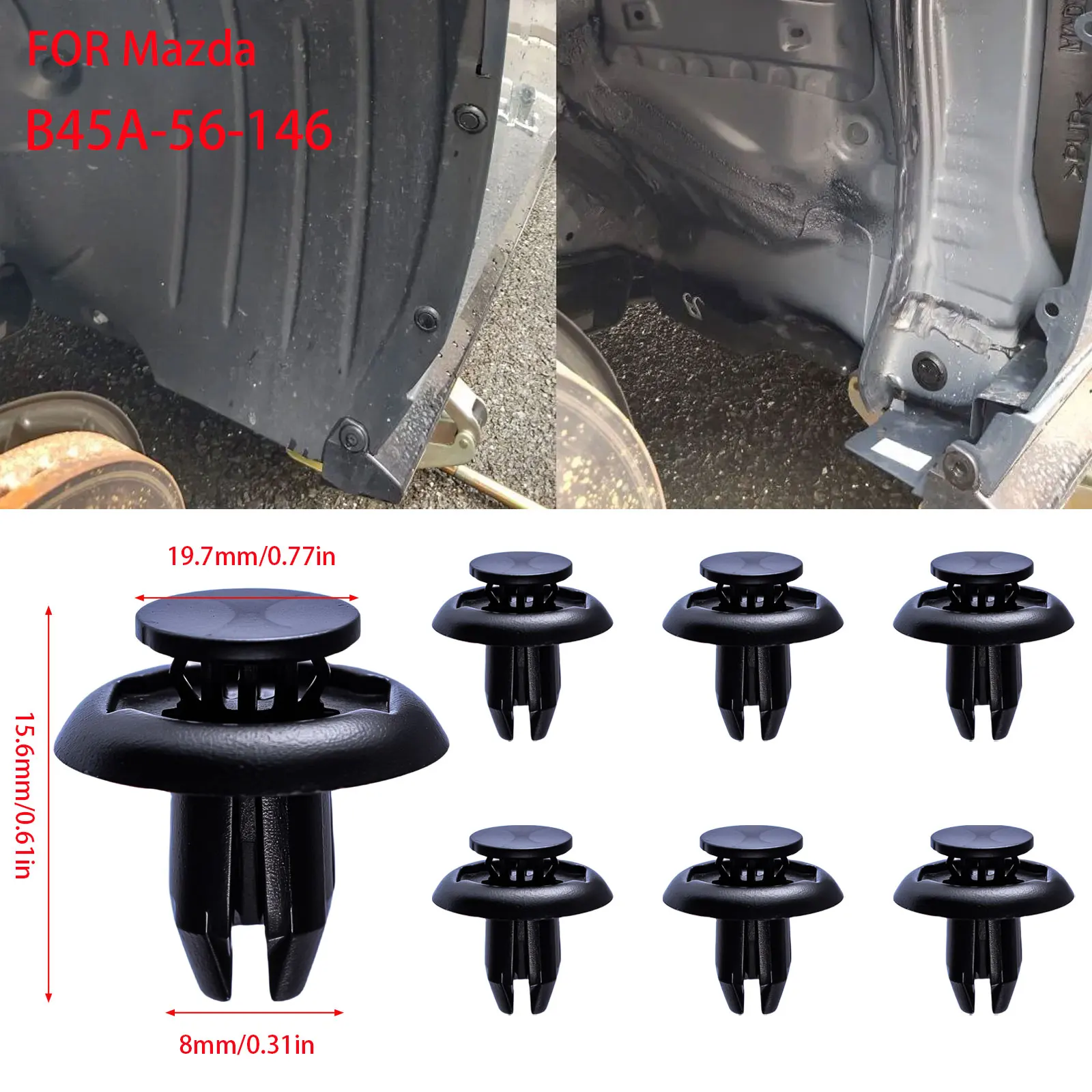for Mazda 2 3 CX-3 CX-5 Arch Lining Undertray Clip B45A56146A Front Bumper Trim Fastener Clips