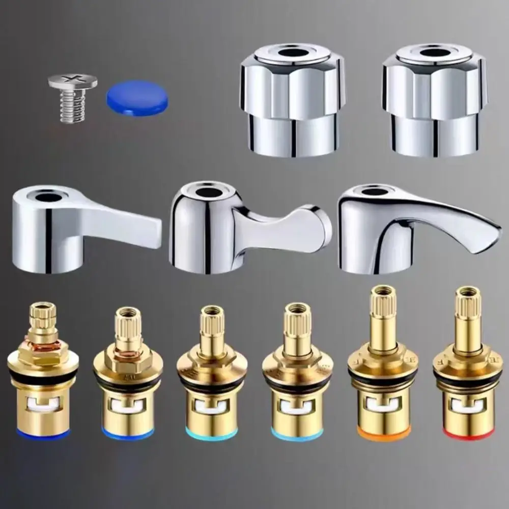 1Pcs Quick Opening Faucet Repair Accessories Easy Installation Switch Handle Faucet Replacement Part Copper Bathroom Fittings