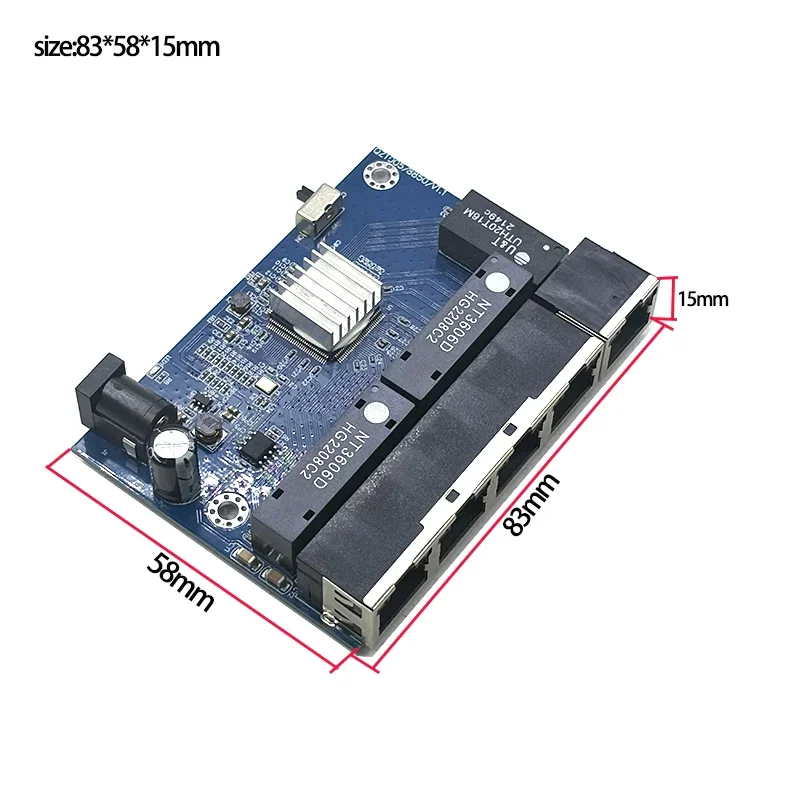 5 портов 10/100/1000M 5V-16V ethernet