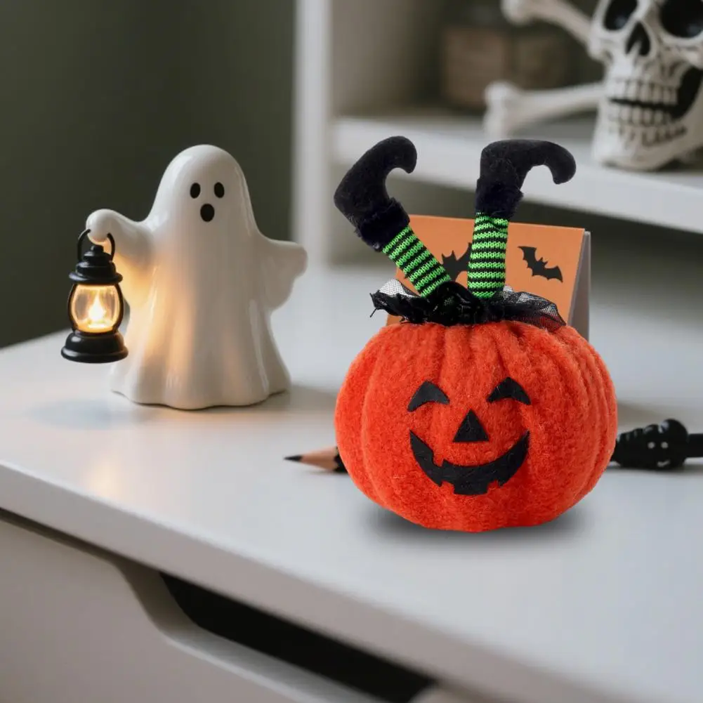 Premium Halloween Prop Halloween Witch Legs Pumpkin Doll Decor for Party Haunted House Theme Room Desktop Prop Plush Decoration