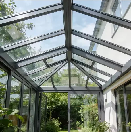 Aluminum Glass Sunroom Structure Outdoor Patio Enclosure Four Season Room Extension Kit LED Lighting Available For Home Use