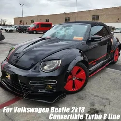 For Volkswagen Beetle 2k13 Convertible Turbo R Line Car Front Bumper Splitter Lip Canard Diffuser Spoiler Body Kits Accessories