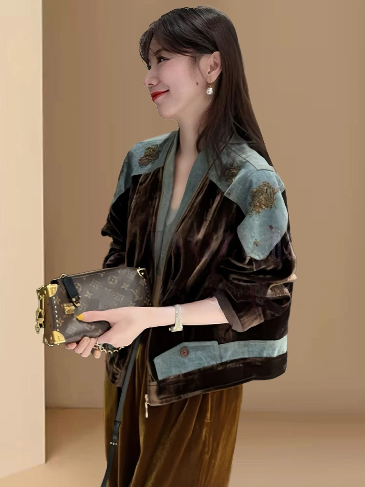 Ele Set di jeans a T-Piece per donna Autunno 2025 Pantaloni a gamba larga a vita alta Casual Sle Misto cotone Jaet traspirante