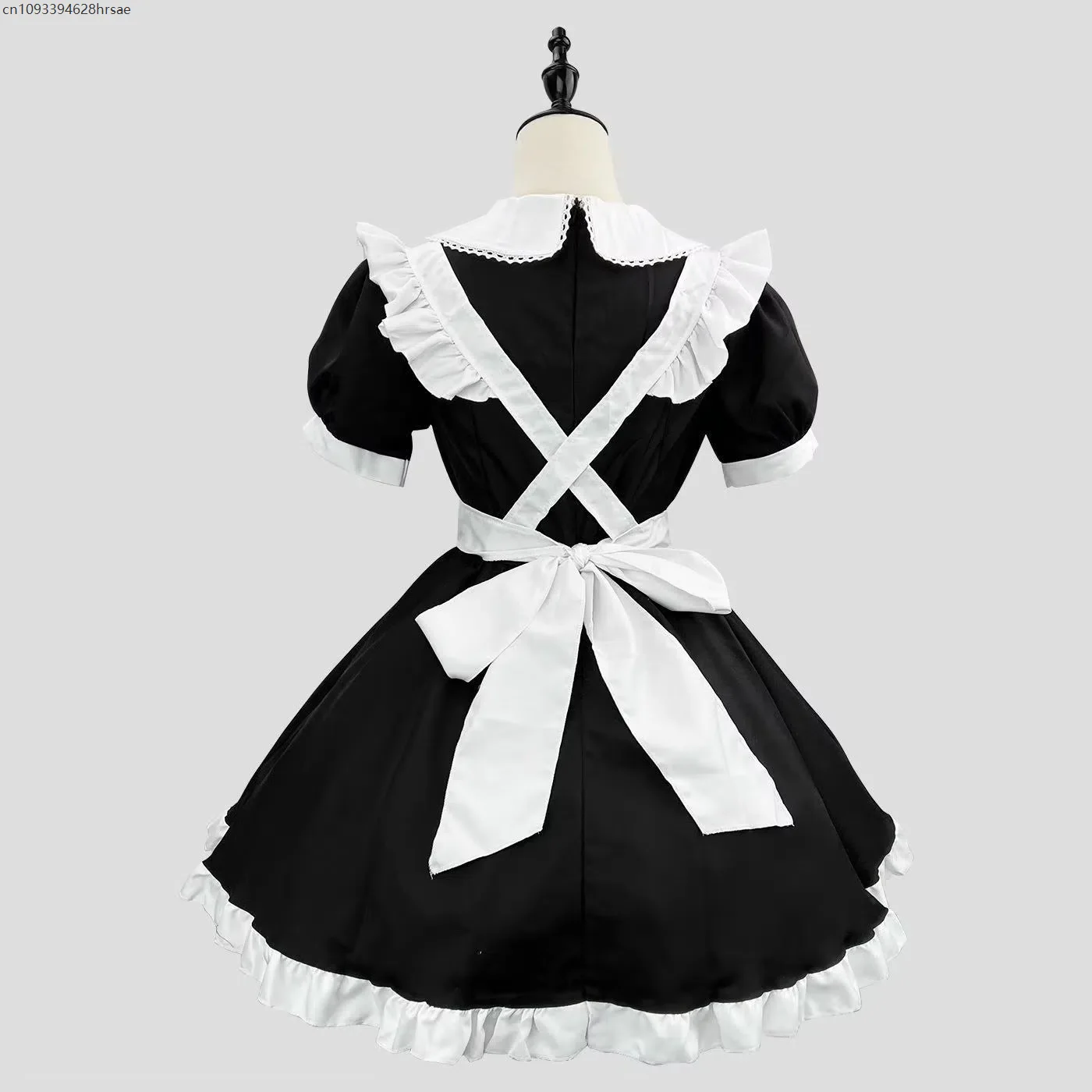 Vestido de Lolita, vestido de sirvienta rosa para mujer, conjunto de vestido negro de manga corta para mujer, disfraz de Halloween, traje de fiesta