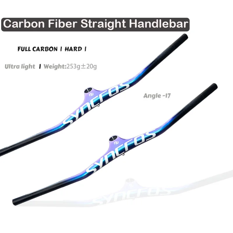 AliExpress NONE Syncros  Carbon MTB Handlebars and Stem 28.6mm Integrated Handlebar For Mountain Bike 60/70/80/90/100mm Angle -17 Degree