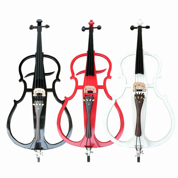 free ship Electronic cello 4/4 black white professional Electric cello Beginners Musical Instruments with bag bow