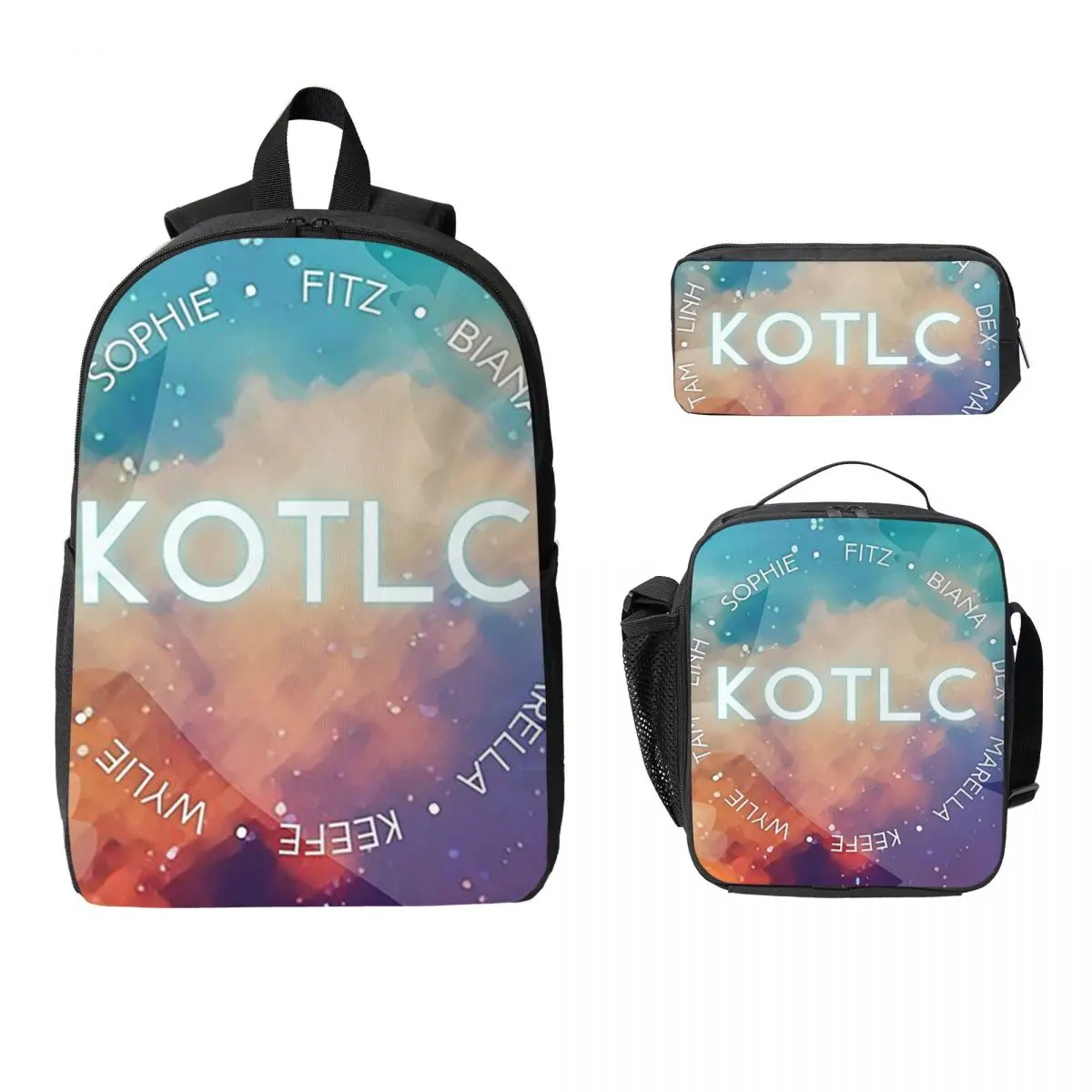 

KOTLC Хранитель потерянных городов, вдохновленный звездным небом, рюкзак с аллинорогом, школьная сумка, 3 шт., изолированная сумка для обеда, пенал