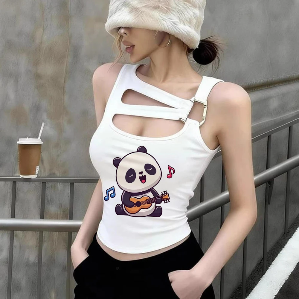 Panda crop top teen cutecore funny meme dollette korean fashion top tees anime clearance sales 2000s dollette jojifuku