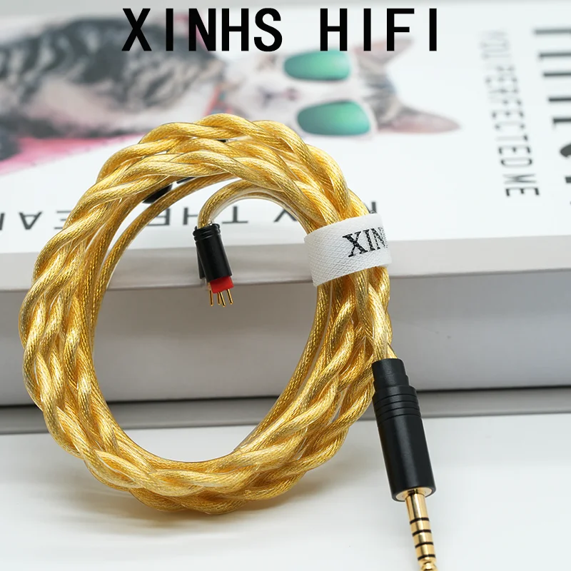 XINHS HIFI 2-ядерный кабель для обновления внутриканального монитора 4,4 мм, 3,5 мм, 0,78 мм 2-контактные разъемы MMCX, совместимые с NX8 Himalaya Cantor