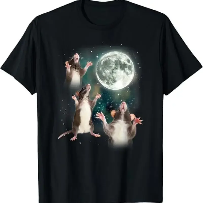 Three Rat Moon | 3 Rats With Dead Moon Oddly Specific Cursed T-Shirt