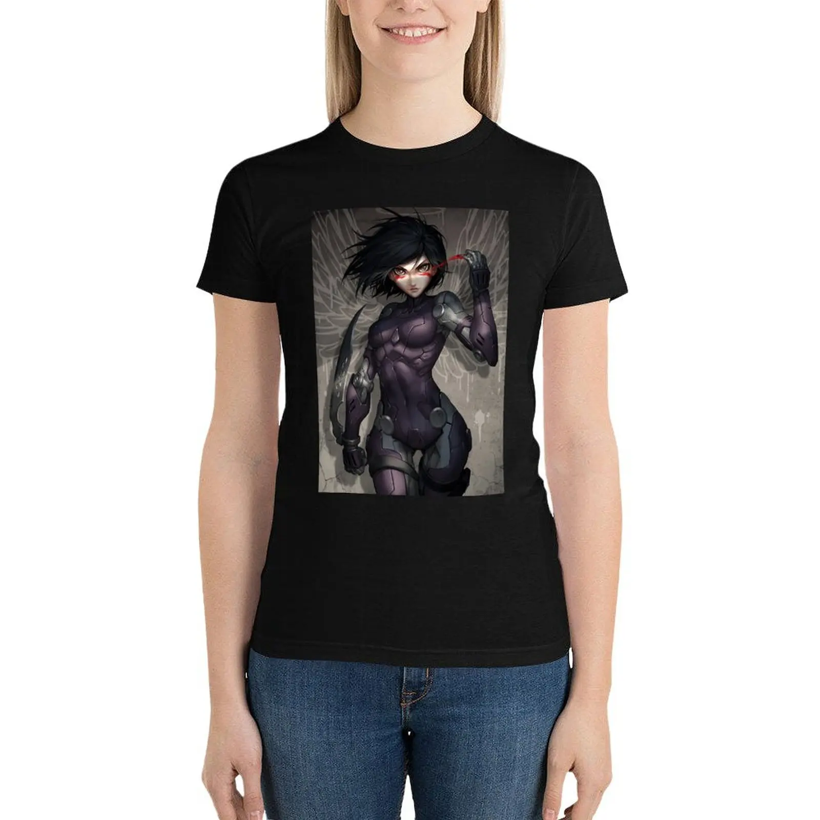 Guunm - Battle Angel :warrior Gally T-Shirt plus size tops shirts graphic tees anime clothes Top Women