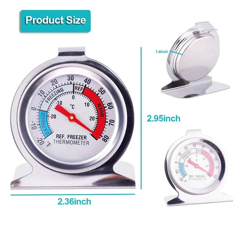Stainless Steel Dial Oven Thermometer Portable Food Cooking & Baking Temperature -30~30°C/-20~80°F Measurement Range for Kitchen