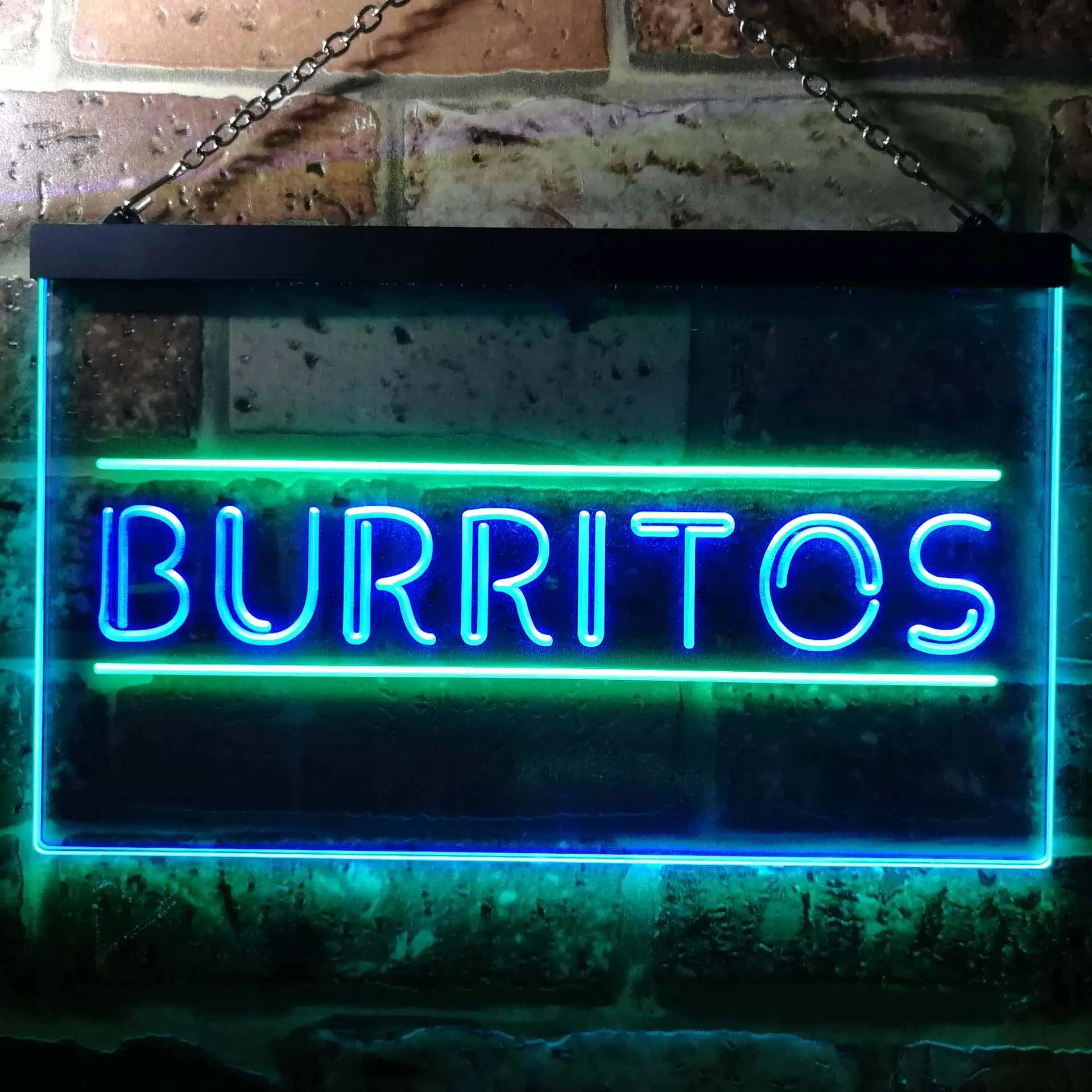 BURRITOS. Fast Food Dual Color Led Neon Sign st6-i0288