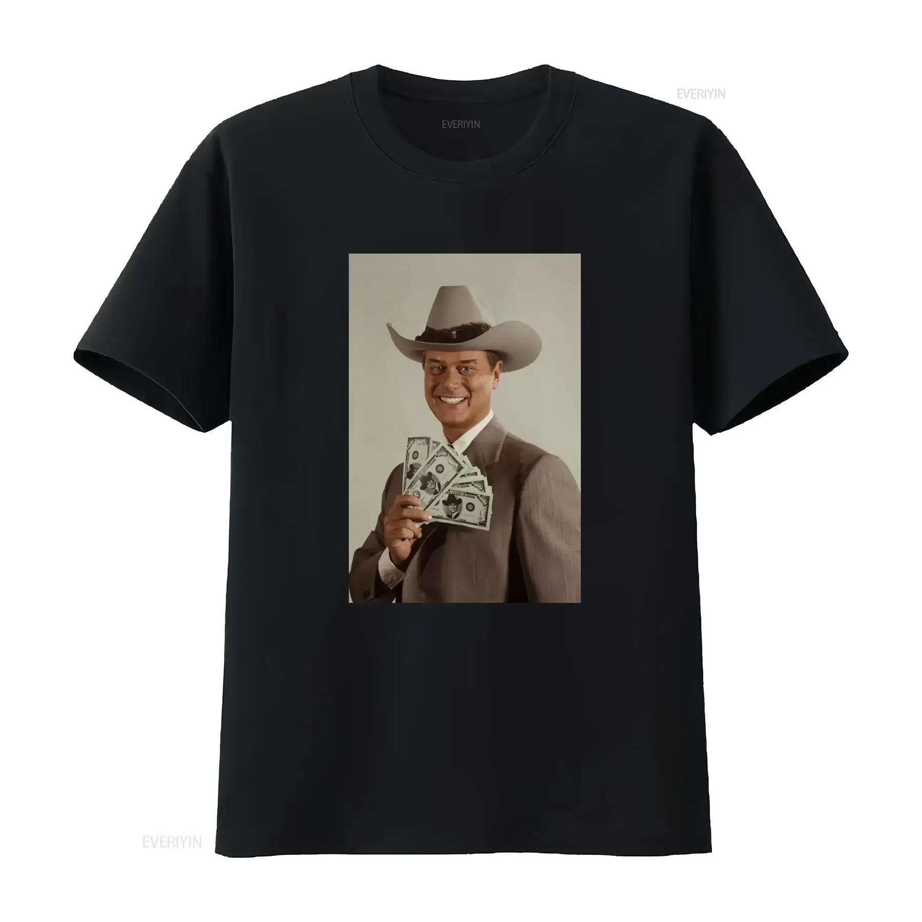 HOT Jr Ewing Larry Hagman T Shirt vintage Washed homme Breathable Versatile Slightly Casual Comfortable Top For Everyday Wear