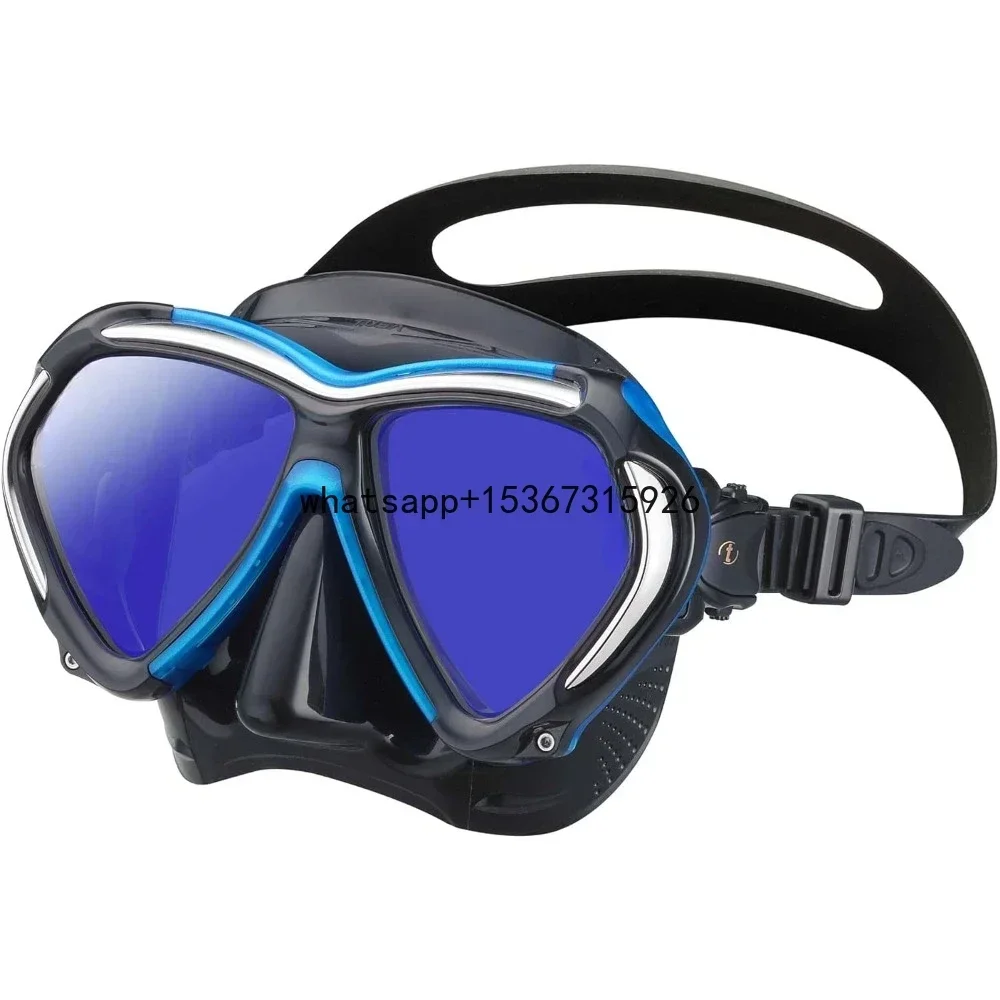 Paragon S Scuba Diving Mask Snorkeling Swimming Equipment and Water Sports Entertainment，Black/Fishtail Blue