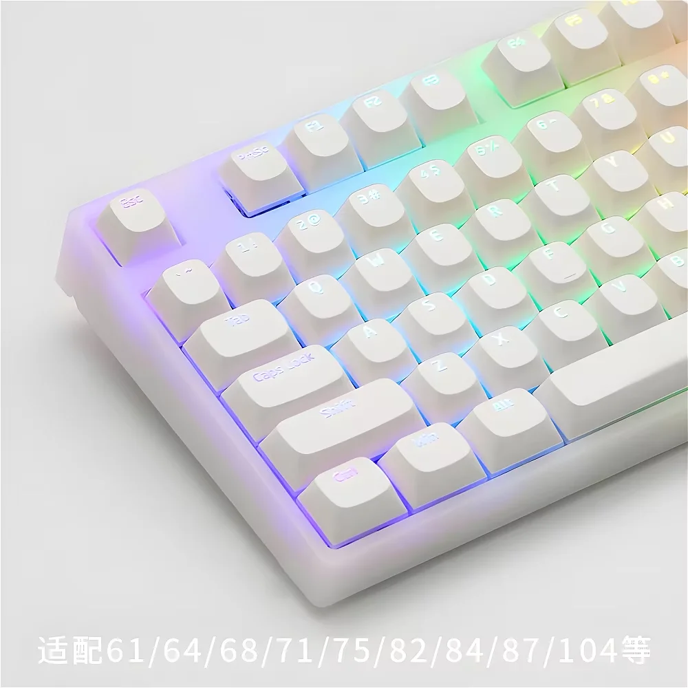 Key Cap Small Pudding OEM PBT 117 Key Custom Keyboard Transparent Key Cap Set for 66/68/86/96/98/104 Mechanical Keyboard