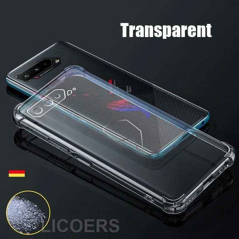 Shockproof Air-bag Case for Asus ROG Phone 9 8 7 6 Pro 6 5S 5 Ultimate 3 Cover HD Transparent Soft TPU Gaming Shell Funda Coque